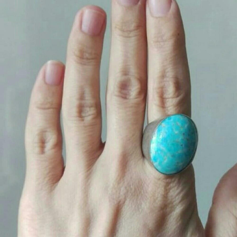 Sterling Silver & Turquoise Men's Ring